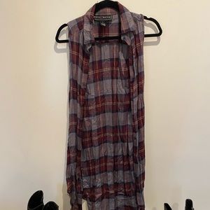 Plaid duster vest